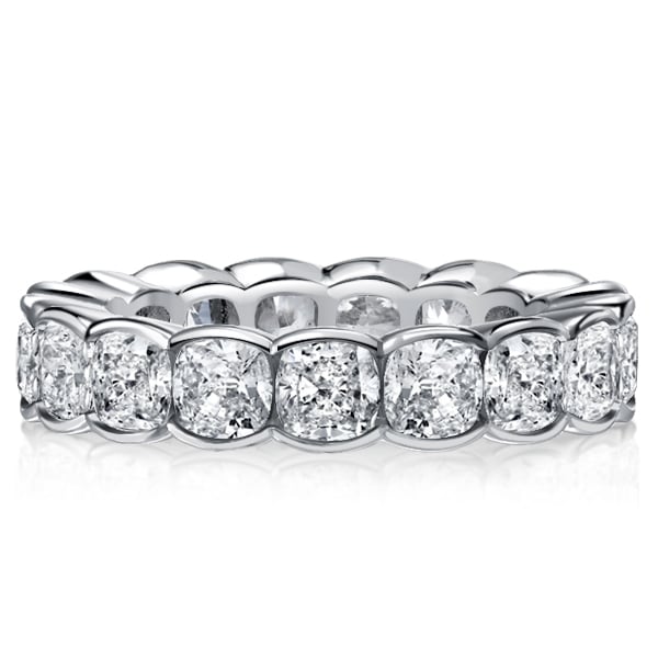 Italo Bezel Setting Cushion Cut Eternity Wedding Band
