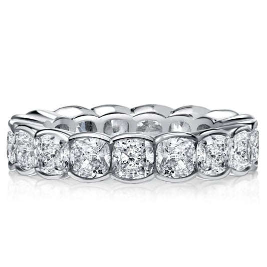 Italo Bezel Setting Cushion Cut Eternity Wedding Band