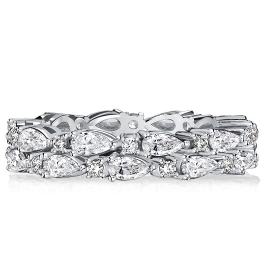 Italo Multi Row Pear Shaped Eternity Band For Women