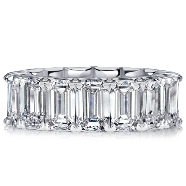 Italo U-prong Emerald Cut Eternity Wedding Band For Women