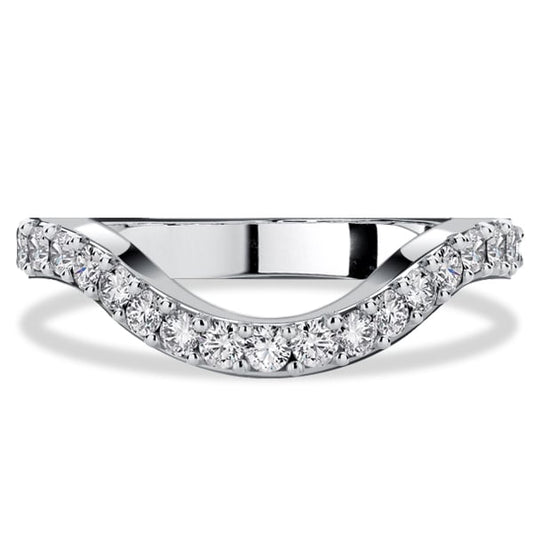 Italo Round Cut Arch Curved Ring Chevron Wedding Band
