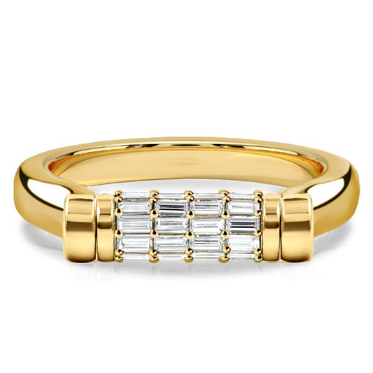 Italo Unique Baguette Cut Flip Ring Anniversary Band For Women
