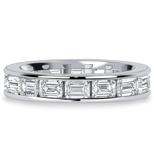 Italo 4.5 MM Channel Set Emerald Cut Eternity Wedding Band For Women