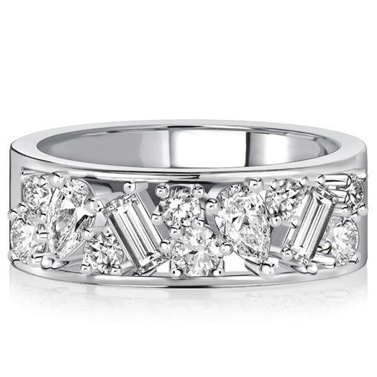 Italo Pear Shaped Baguette Cut Half Eternity Band Anniversarys