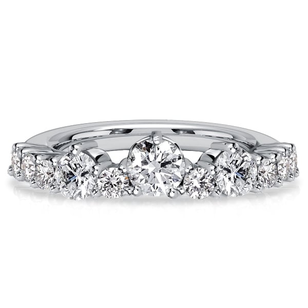 Italo Crown Round Cut Half Eternity Band For Women