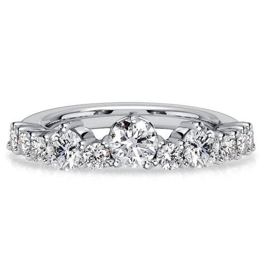 Italo Crown Round Cut Half Eternity Band For Women