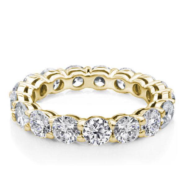 Italo Golden Eternity Round Created White Sapphire Wedding Band