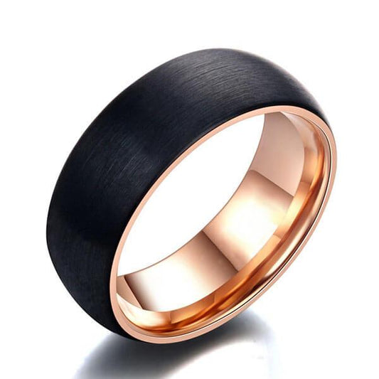 Italo Two Tone Wiredrawing Titanium Steel Men's Wedding Band