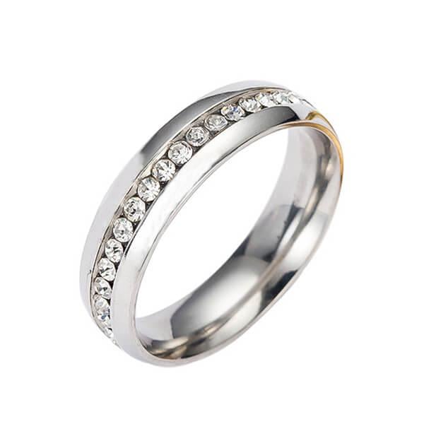 Classic Single Row Titanium Steel Men's Wedding Band