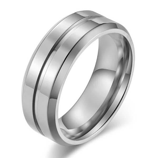 Concave-convex Design Titanium Steel Men's Wedding Band