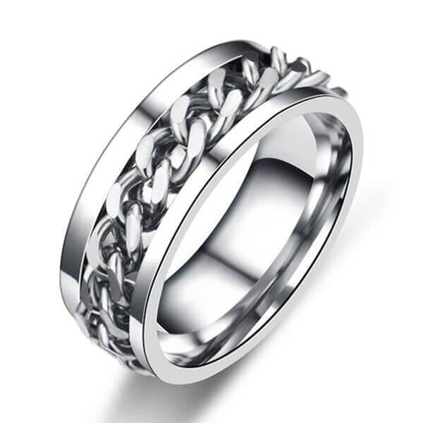 Classic Chain Design Tungsten Steel Men's Wedding Band