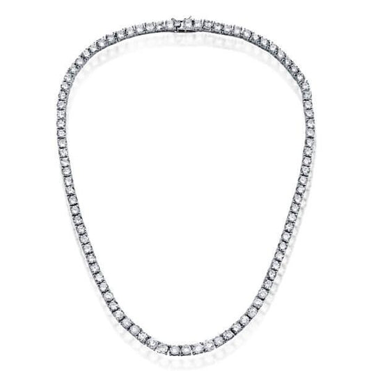 4.5 MM Round Cut Tennis Necklace For Women In Sterling Silver