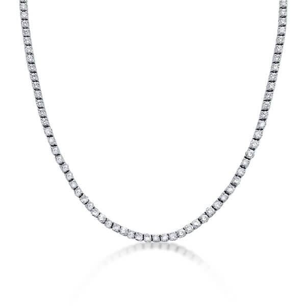 Italo Classic Created White Sapphire Tennis Necklace