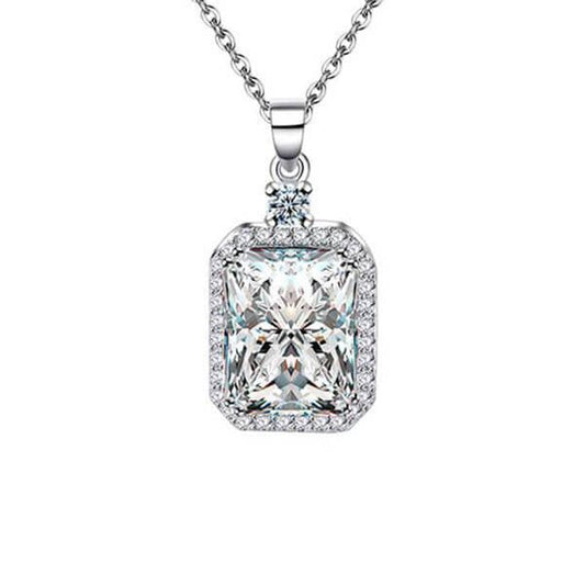 Classic Halo Created White Sapphire Pendant Necklace
