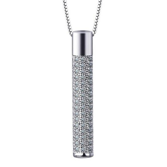 Stick Design Created White Sapphire Pendant Necklace
