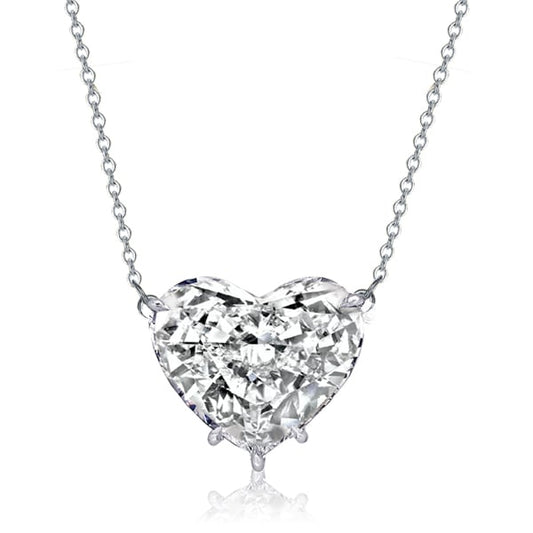 Italo Heart Cut Pendant Necklace For Women In Sterling Silver