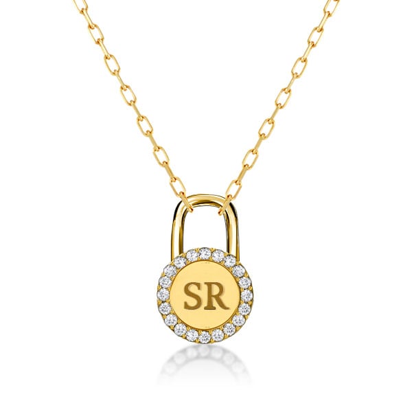 Italo Initial Personalized Lock pendant In Sterling Silver