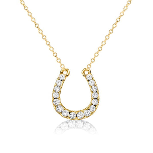 Italo White Sapphire Horseshoe Necklace In Sterling Silver