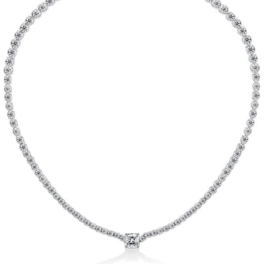 Italo Cushion Cut Eternity Necklace For Women