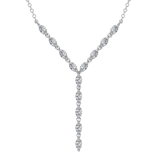 Italo Marquise Cut Lariat Necklace Pendant Necklace For Women