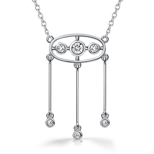 Italo Three-Drop Vintage White Sapphire Pendant Necklace