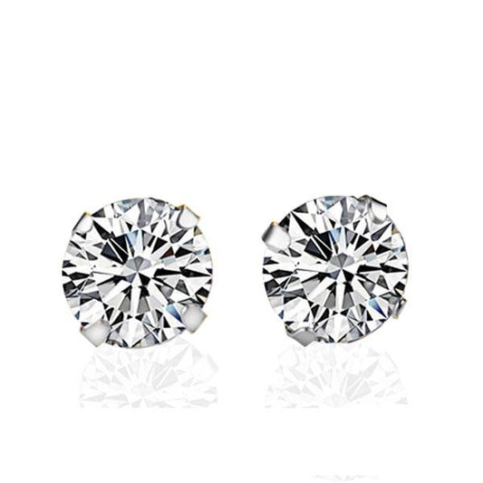 Italo Round Cut Stud Earrings Silver Earrings For Women