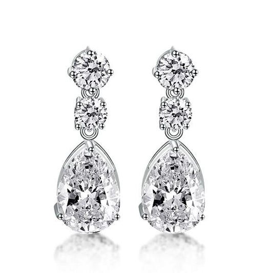 Italo Pear Created White Sapphire Drop Earrings