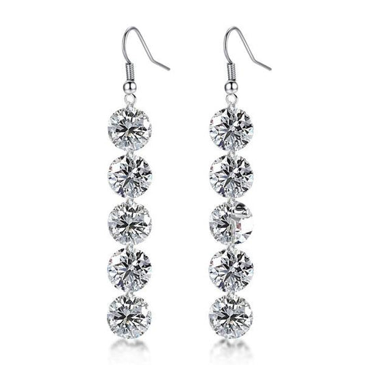 Italo Round Created White Sapphire Drop Earrings