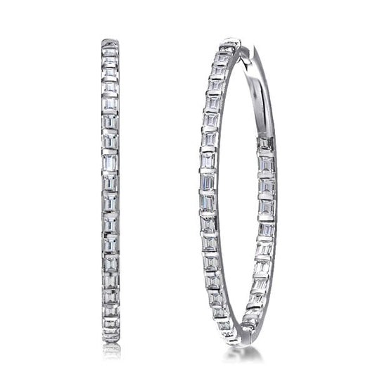 Dainty Baguette Hoop Earrings