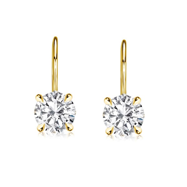 Classic 4 Prong Round Cut White Sapphire Earrings