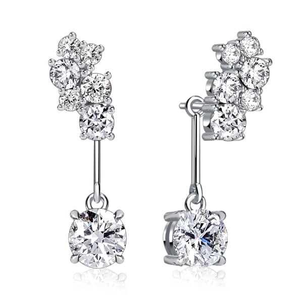 Italo Cluster White Sapphire Earrings Drop Earrings For Women