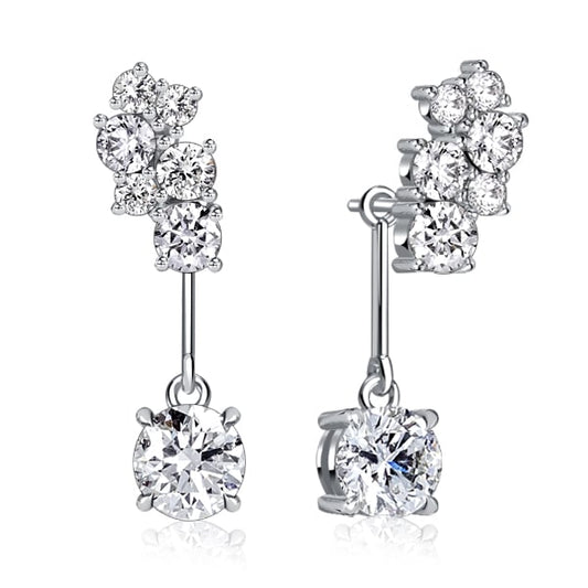 Italo Cluster White Sapphire Earrings Drop Earrings For Women