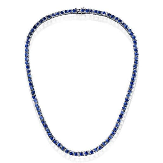 Italo Blue Sapphire Necklace Tennis Necklace For Women