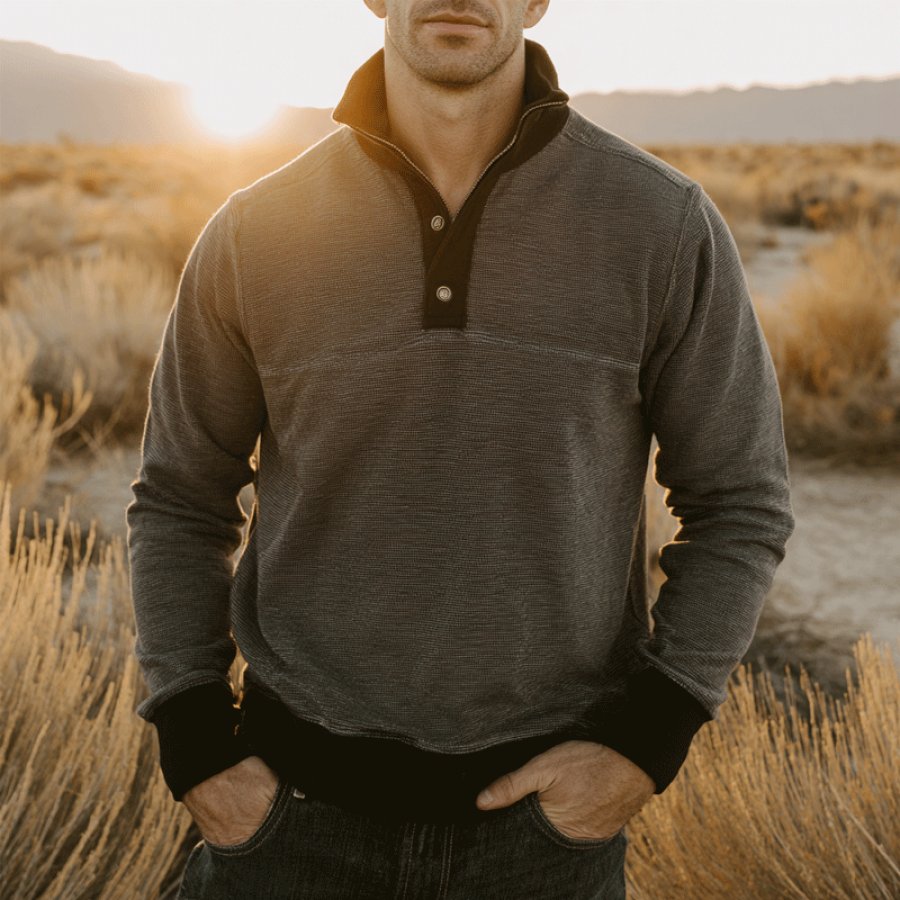 Men's Stylish Quarter-Zip Pullover For Outdoor Adventures