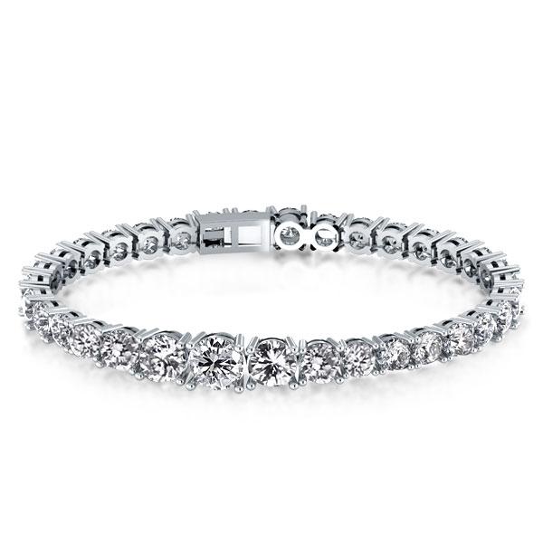 Italo Classic Created White Sapphire Tennis Bracelet