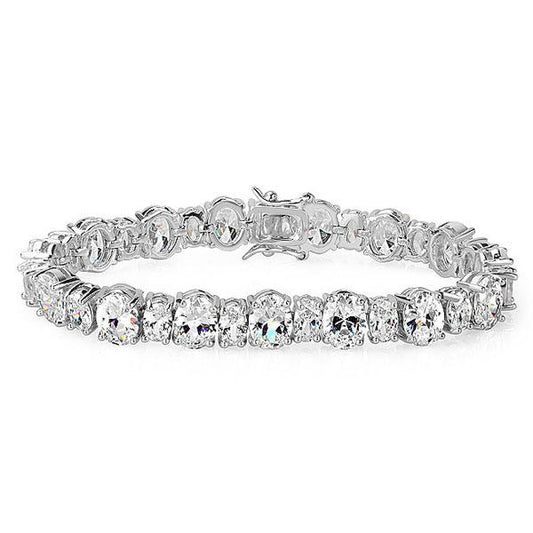 Italo Oval Created White Sapphire Bracelet