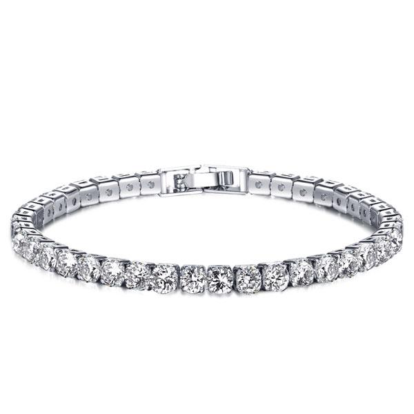 Italo Round Created White Sapphire Tennis Bracelet