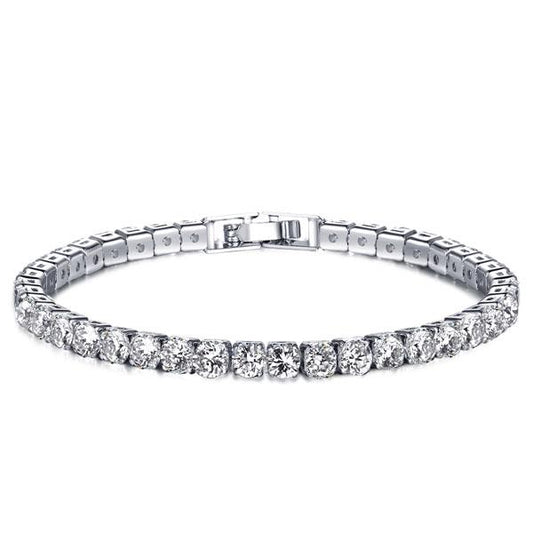 Italo Round Created White Sapphire Tennis Bracelet