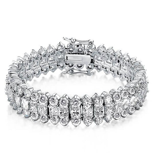 Multi Row Tennis Bracelet For Women In Sterling Silver