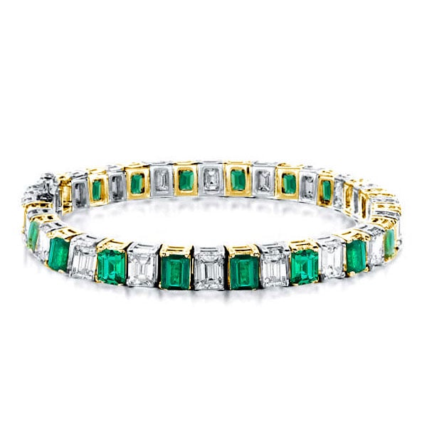 Italo Emerald Cut Tennis Bracelet For Women Sterling Silver Bracelet