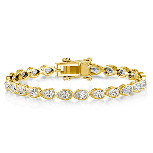 Italo Created White Sapphire Pear Shaped Tennis Bracelet For Women