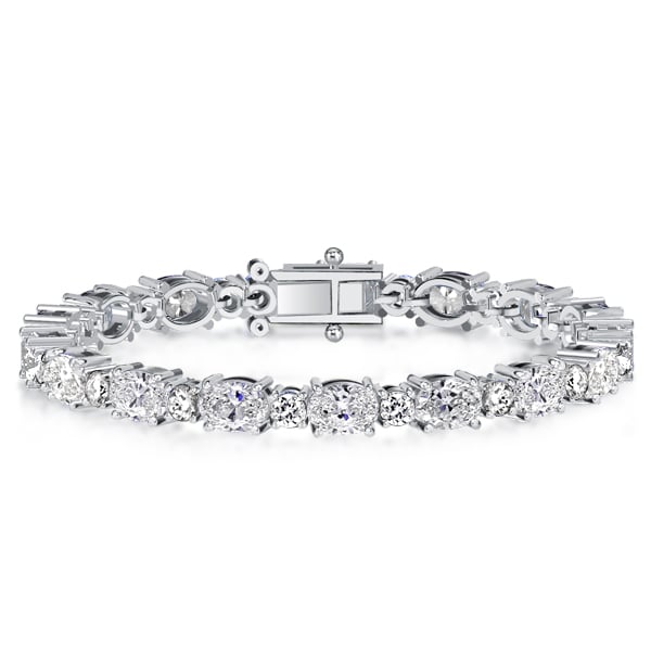 Alternating Oval & Round Cut Tennis Bracelet For Women