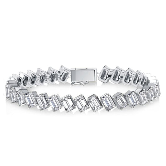Italo Emerald Cut Eternity Sapphire Tennis Bracelet For Women