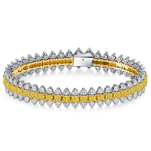 Italo Princess Cut Yellow Topaz Bracelets For Wedding