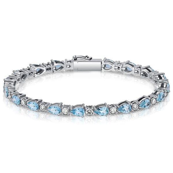 Italo Aquamarine Pear Shaped Bracelets For Wedding