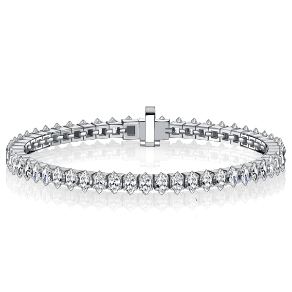 Italo Marquise Cut Tennis Bracelet In Sterling Silver