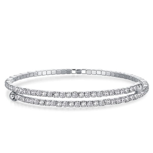 Italo Bypass 2.5 MM Round Cut Flexible Bangle Bracelet For Women