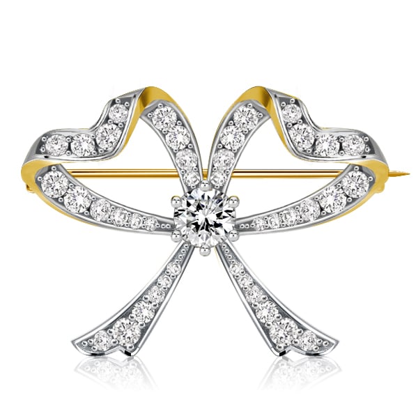 Vintage Round Cut Bow Brooch For Women