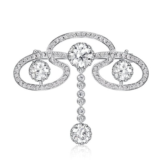 Italo Round Cut Scroll Brooch In Sterling Silver Jewelry Brooch