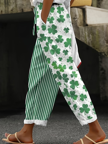 Women Shamrock Long Pants Casual Spring/Fall Trousers
